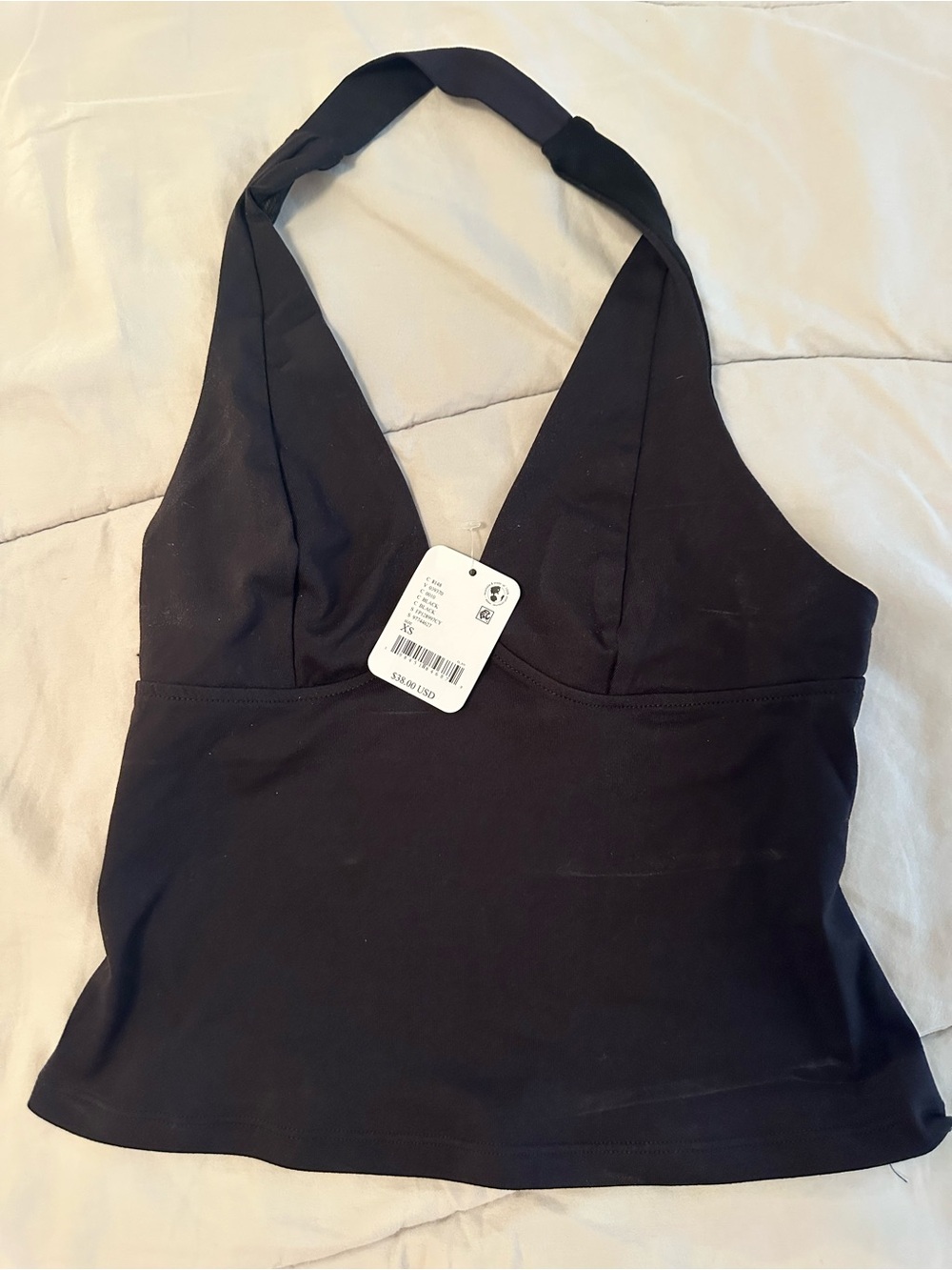 Black Halter Tank Top free people